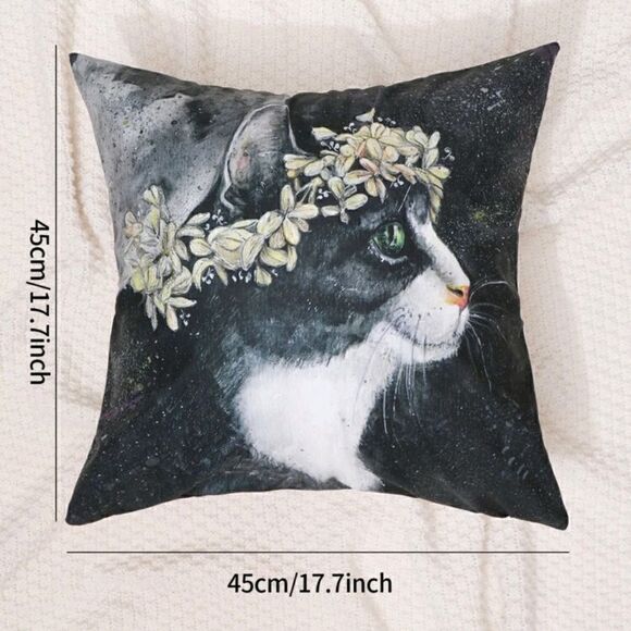 Cat Design Pillowcase for Accent Pillow - Picture 4 of 5